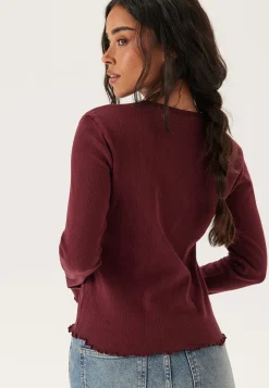 Pcmarie Ls O-neck Poin Top