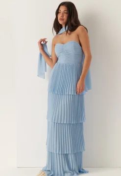Pleated Bandeau Gown