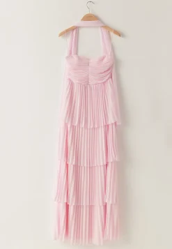 Pleated Bandeau Gown