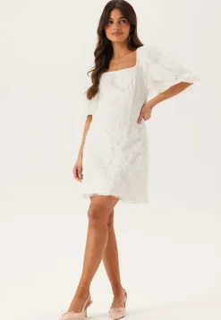 Puff Sleeve Embroidered Dress