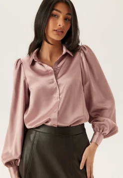 Puff Sleeve Satin Shirt