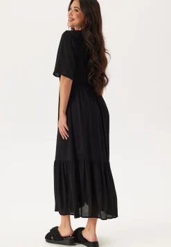 Puff Sleeve Viscose Dress
