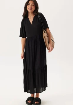 Puff Sleeve Viscose Dress