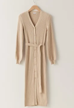 Rib Knitted Cardigan Dress