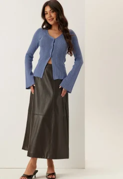 Rib Sculpted Knitted Cardigan