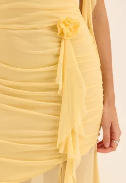 Ruched Frill Ankle Dress