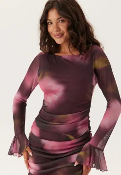 Ruched Mesh Dress
