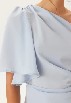 Ruched One Shoulder Midi Dress