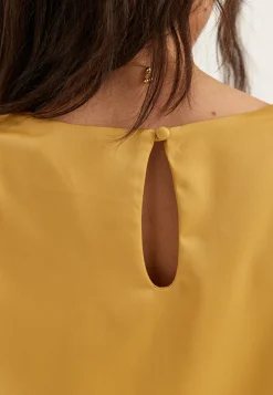 Ruched Satin Maxi Dress