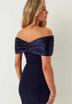Satin Bow Off Shoulder Gown