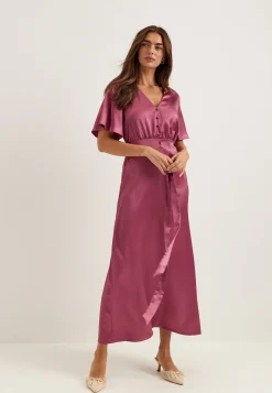 Satin Scarf Maxi Dress