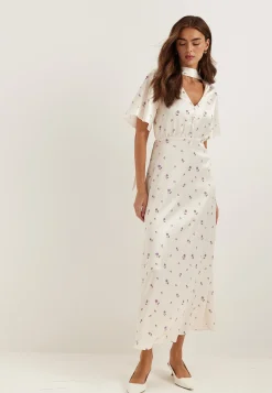 Satin Scarf Maxi Dress