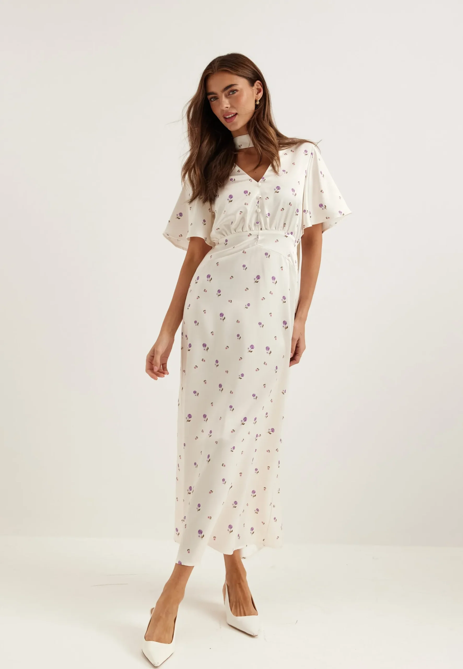 Satin Scarf Maxi Dress