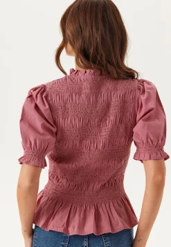 Short Sleeve Cotton Smock Blouse