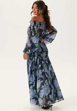Smock Off Shoulder Maxi Dress