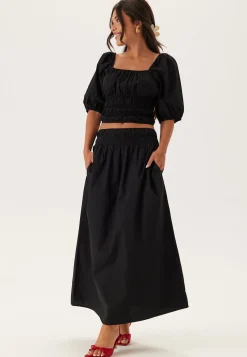 Smock Waist Maxi Skirt