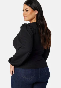 Square Neck Balloon Sleeve Top
