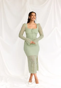 Square Neck Lace Dress