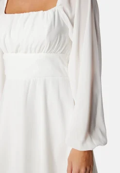 Square Neck L/S Chiffon Dress