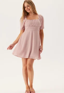 Square Neck S/S Georgette Dress