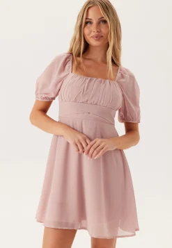 Square Neck S/S Georgette Dress
