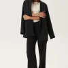 Straight High Waist Suit Trousers