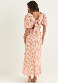 Structured Puff Sleeve Ankle Dress