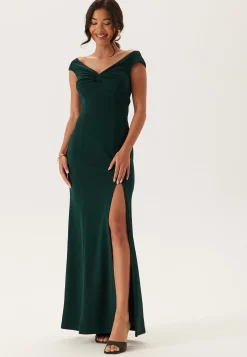 Twist Off Shoulder Gown