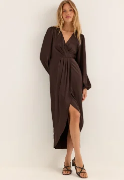 Viravenna L/S V-NECK ANKLE WRAP DRESS