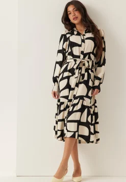 Viscose Flounce Shirt Dress