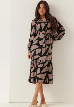 Viscose Flounce Shirt Dress