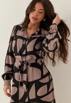 Viscose Flounce Shirt Dress