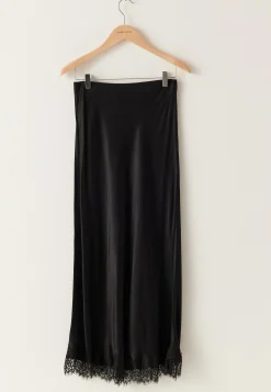 Viscose Satin Lace Skirt