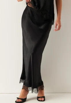 Viscose Satin Lace Skirt