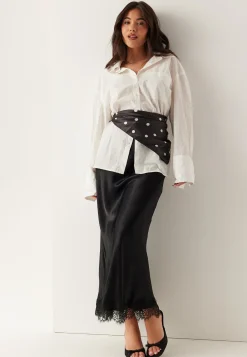 Viscose Satin Lace Skirt