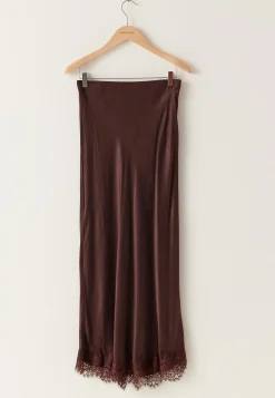 Viscose Satin Lace Skirt