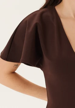 V-Neck Butterfly Sleeve Dress