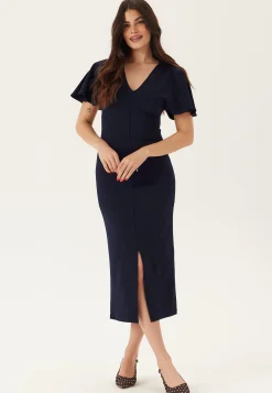 V-Neck Butterfly Sleeve Dress