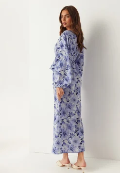 V-neck Flounce Maxi Dress