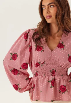 V-neck Smock Blouse