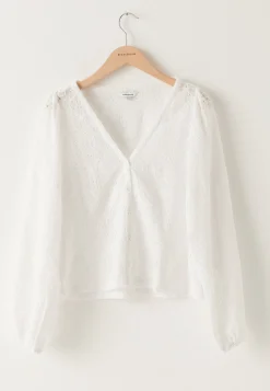 Volume Sleeve Button Blouse