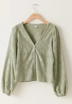 Volume Sleeve Button Blouse