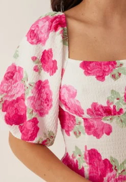 Volume Sleeve Midi Dress