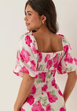 Volume Sleeve Midi Dress