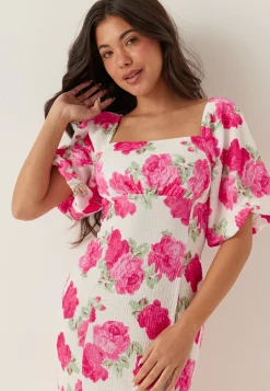 Volume Sleeve Midi Dress