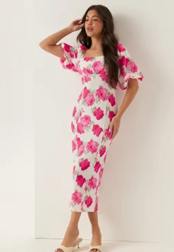 Volume Sleeve Midi Dress