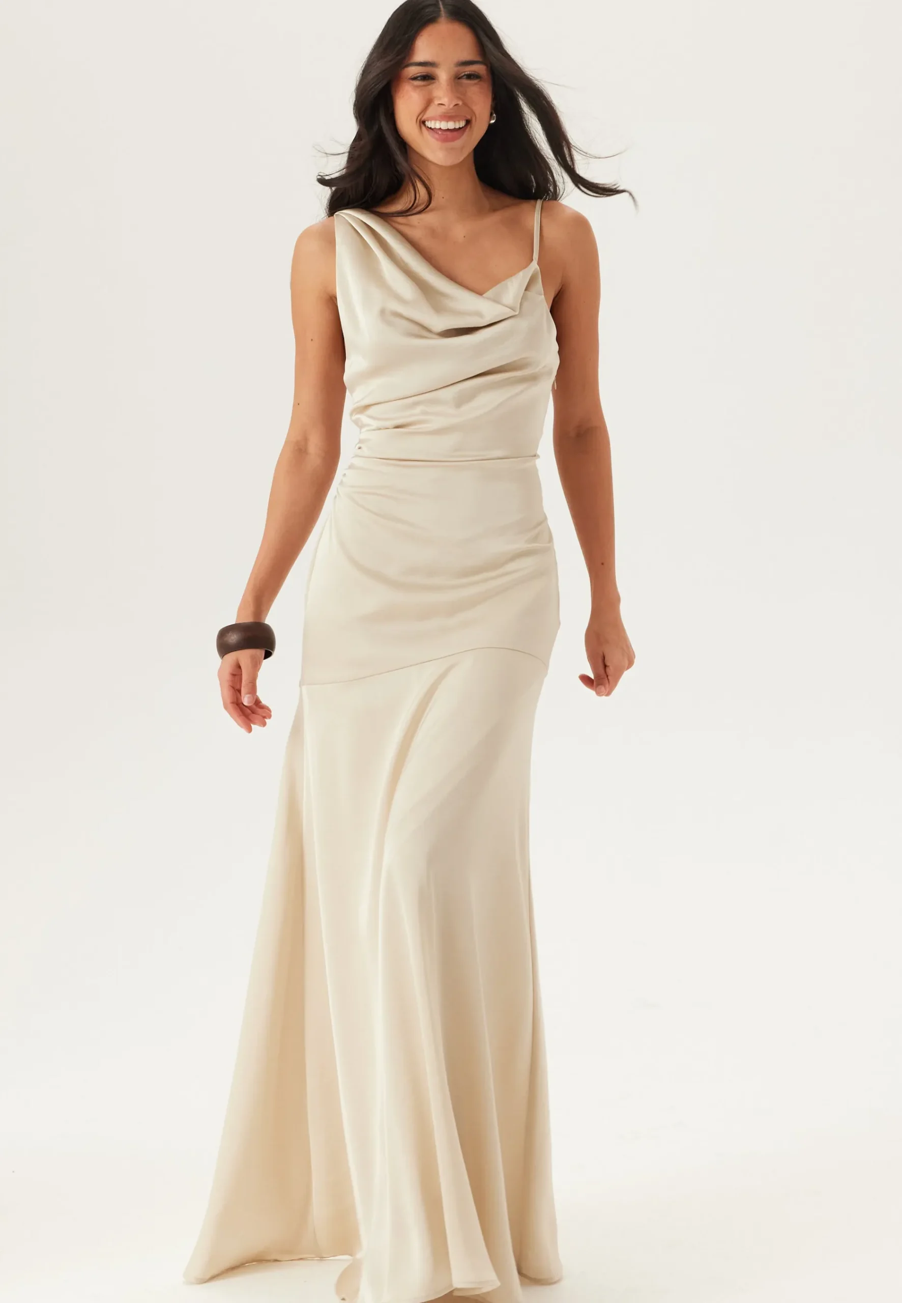 Waterfall Mermaid Satin Gown