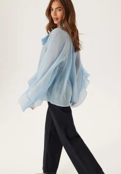 Wide Sleeve Bow Blouse
