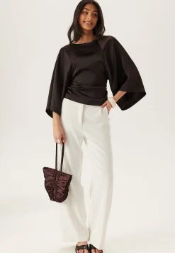 Wide Sleeve Satin Blouse
