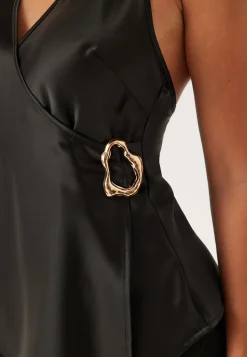 Wrap Gold Detail Blouse